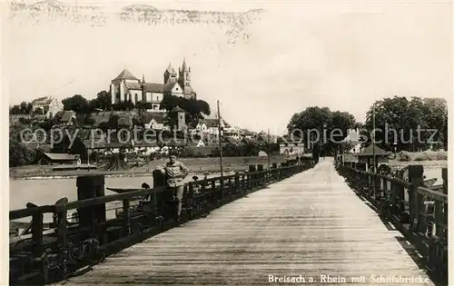 AK / Ansichtskarte Breisach_Rhein Schiffbruecke Muenster Breisach Rhein