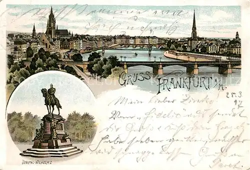AK / Ansichtskarte Frankfurt_Main Panorama Denkmal Kaiser Wilhelm I Frankfurt Main