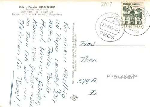 AK / Ansichtskarte Yach Cafe Pension Kuckucksruf Gaststube Kirche Panorama Yach