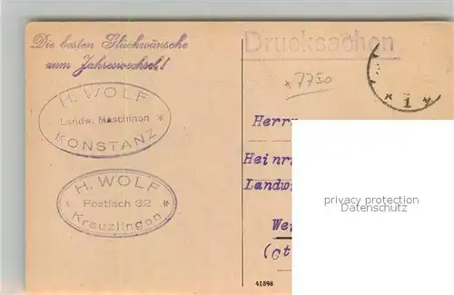 AK / Ansichtskarte Konstanz_Bodensee Raederjoch Presse der Fa Wolf Landmaschinen Konstanz_Bodensee