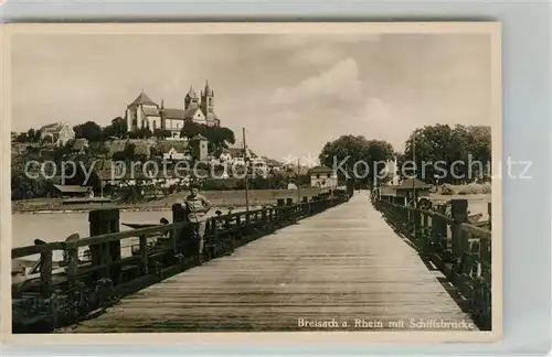 AK / Ansichtskarte Breisach_Rhein Schiffsbruecke Muenster Breisach Rhein