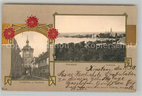AK / Ansichtskarte Konstanz_Bodensee Schnetzthor und Husshaus Panorama Konstanz_Bodensee