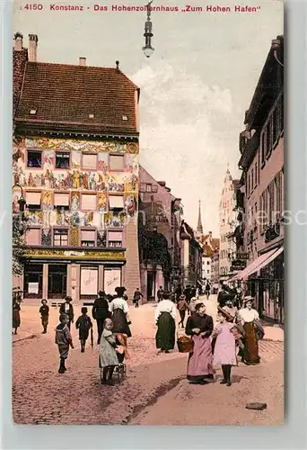 AK / Ansichtskarte Konstanz_Bodensee Hohenzollernhaus Zum Hohen Hafen Konstanz_Bodensee