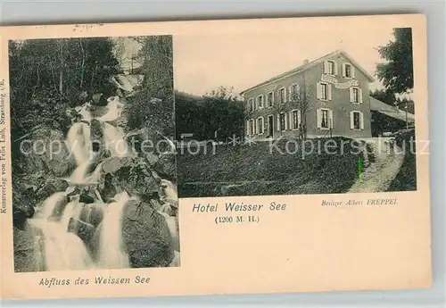 AK / Ansichtskarte Weisser_See_Elsass Wasserfall Hotel Weisser See Weisser_See_Elsass