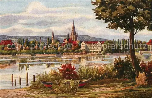 AK / Ansichtskarte Konstanz_Bodensee Stadtblick mit Muenster Gemaelde Konstanz_Bodensee