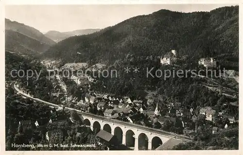 AK / Ansichtskarte Hornberg_Schwarzwald Panorama mit Schwarzwaldbahn Hornberg Schwarzwald