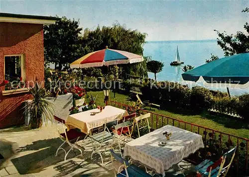 AK / Ansichtskarte Meersburg_Bodensee Pension Off Terrasse Meersburg Bodensee