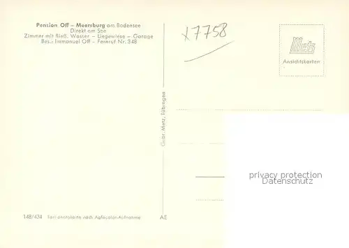 AK / Ansichtskarte Meersburg_Bodensee Pension Off Terrasse Meersburg Bodensee