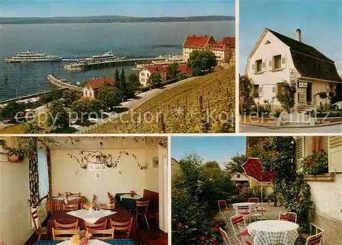 AK / Ansichtskarte Meersburg_Bodensee Bodenseefaehre Restaurant Penk Gaststube Terrasse Meersburg Bodensee