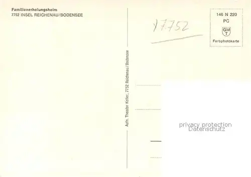 AK / Ansichtskarte Insel_Reichenau_Bodensee Familienerholungsheim 