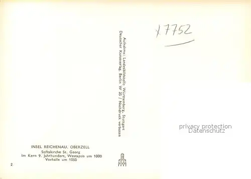 AK / Ansichtskarte Insel_Reichenau_Bodensee Stiftskirche St Georg Oberzell 