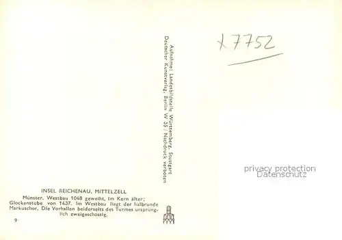 AK / Ansichtskarte Insel_Reichenau_Bodensee Muenster Mittelzell 
