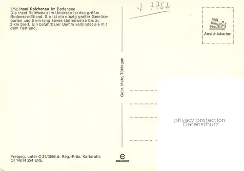 AK / Ansichtskarte Insel_Reichenau_Bodensee Fliegeraufnahme 