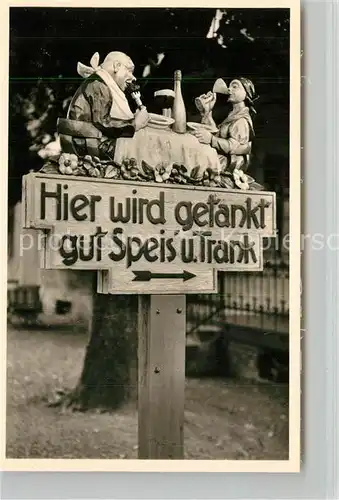 AK / Ansichtskarte Niederwasser Hinweisschild Gasthof Pension Sonne Niederwasser