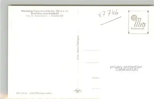 AK / Ansichtskarte Hornberg_Schwarzwald Gasthaus zum Krokodil Hornberg Schwarzwald
