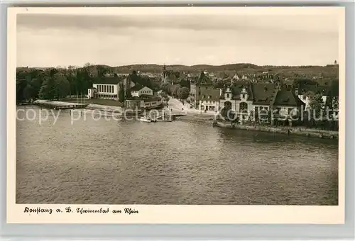 AK / Ansichtskarte Konstanz_Bodensee Schwimmbad am Rhein Konstanz_Bodensee