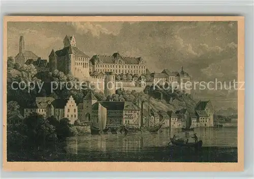 AK / Ansichtskarte Meersburg_Bodensee Altes Schloss Stahlstich Meersburg Bodensee