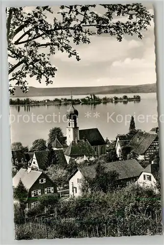 AK / Ansichtskarte Allensbach_Bodensee mit Insel Reichenau Allensbach_Bodensee