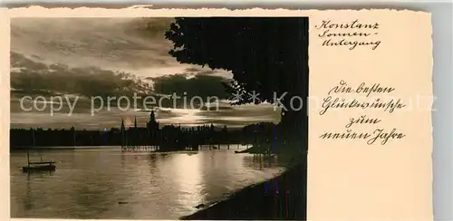 AK / Ansichtskarte Konstanz_Bodensee Sonnenuntergang Konstanz_Bodensee
