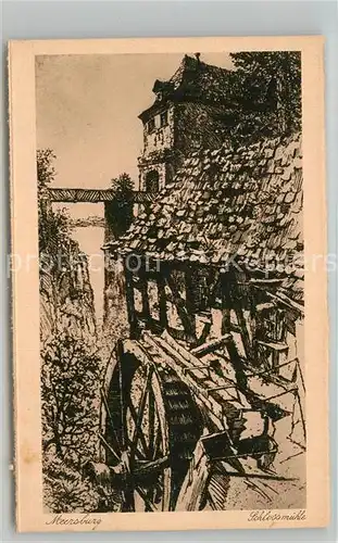 AK / Ansichtskarte Meersburg_Bodensee Schlossmuehle Zeichnung Meersburg Bodensee