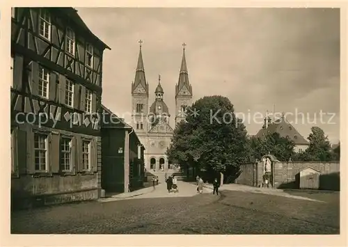 AK / Ansichtskarte Seligenstadt_Hessen Freihof Progymnasium Basilika Seligenstadt_Hessen