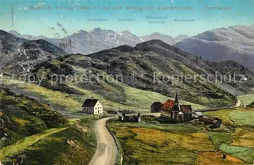 AK / Ansichtskarte Vorarlberg Hospiz St Christof auf dem Arlberg mit Alpenpanorama Vorarlberg