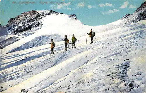 AK / Ansichtskarte Garmisch Partenkirchen Am Schneeferner Zugspitzbesteigung Garmisch Partenkirchen