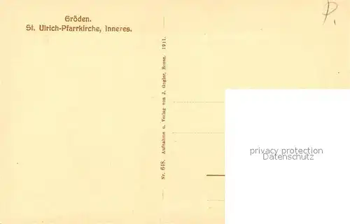 AK / Ansichtskarte Groeden_Tirol St Ulrich Pfarrkirche Inneres Groeden Tirol