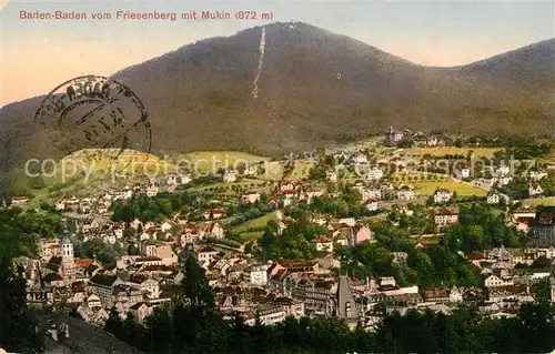 AK / Ansichtskarte Baden Baden Blick vom Friesenberg mit Mukin Baden Baden