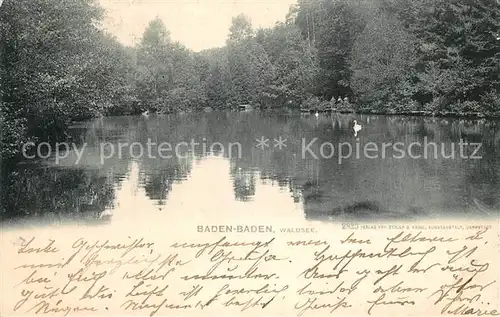 AK / Ansichtskarte Baden Baden Waldsee Baden Baden