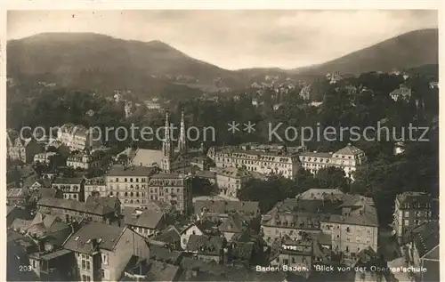 AK / Ansichtskarte Baden Baden Blick von der Oberrealschule Baden Baden