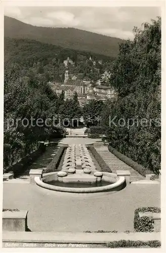 AK / Ansichtskarte Baden Baden Blick vom Paradies Baden Baden