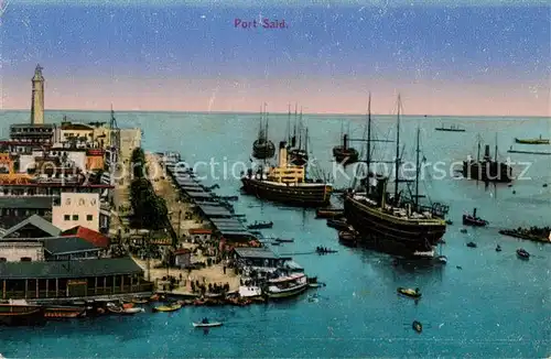 AK / Ansichtskarte Port_Said Hafen Segelschiffe Port_Said