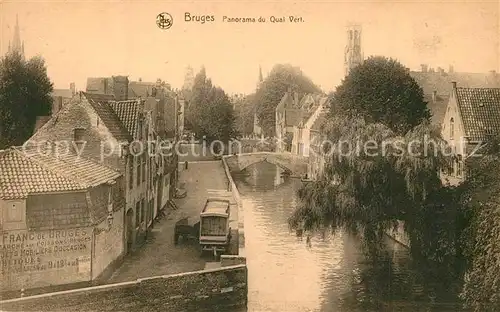 AK / Ansichtskarte Bruges_Flandre Panorama du Quai Vert Bruges_Flandre