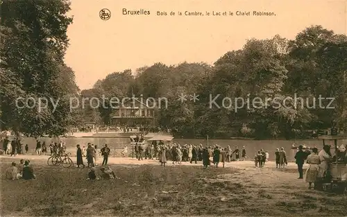 AK / Ansichtskarte Bruxelles_Bruessel Bois de la Cambre le Lac et le Chalet Robinson Bruxelles_Bruessel