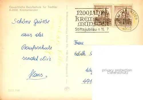 AK / Ansichtskarte Kremsmuenster Berufschule fuer Tischler Kremsmuenster