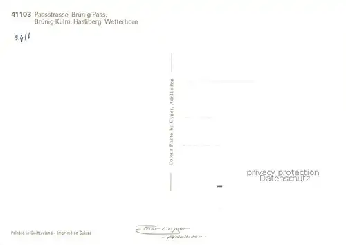 AK / Ansichtskarte Hasliberg_Bruenig_BE Passstrasse Wetterhorn Hasliberg_Bruenig_BE