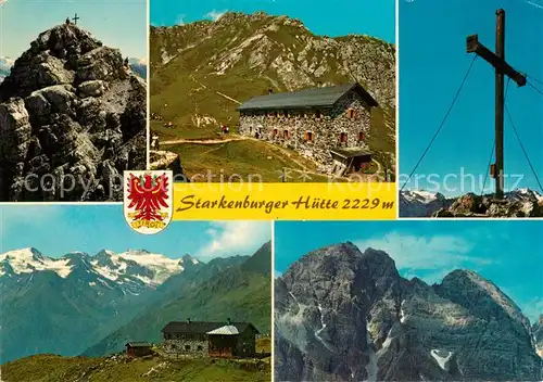 AK / Ansichtskarte Starkenburgerhuette Hoher Burgstall Gipfelkreuz  Starkenburgerhuette