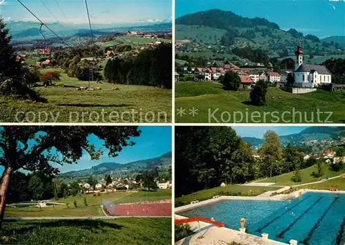 AK / Ansichtskarte Gommiswald Sesselbahn Raemel Kirche Tennisplatz Schwimmbad Gommiswald