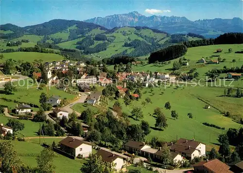 AK / Ansichtskarte Oberhelfenschwil Fliegeraufnahme mit Santiskette im Toggenburg Oberhelfenschwil