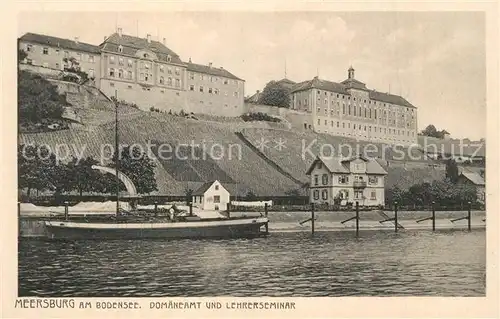 AK / Ansichtskarte Meersburg_Bodensee Domaeneamt und Lehrerseminar Ansicht vom See aus Meersburg Bodensee