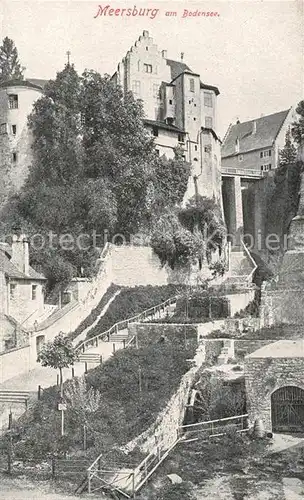 AK / Ansichtskarte Meersburg_Bodensee Blick zum Schloss Treppe Meersburg Bodensee