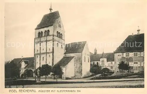 AK / Ansichtskarte Insel_Reichenau Muenster mit Klosteranbau Insel Reichenau