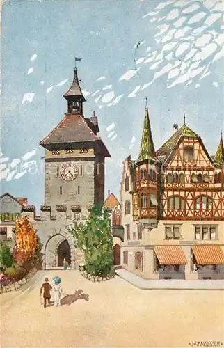 AK / Ansichtskarte Konstanz_Bodensee Schnetztor Gansloser Kuenstlerkarte Konstanz_Bodensee