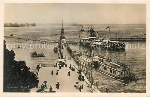 AK / Ansichtskarte Konstanz_Bodensee Hafen Dampfer Konstanz_Bodensee