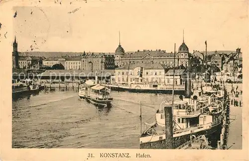 AK / Ansichtskarte Konstanz_Bodensee Hafen Dampfer Konstanz_Bodensee