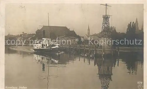 AK / Ansichtskarte Konstanz_Bodensee Hafen Motorboot Konstanz_Bodensee