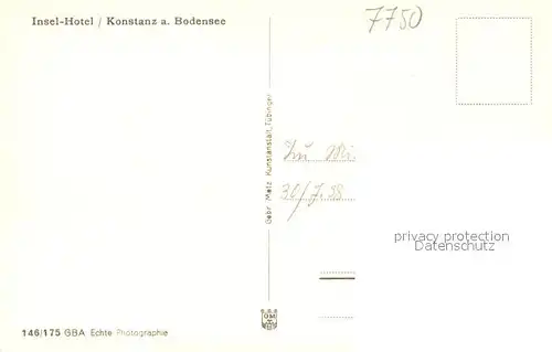 AK / Ansichtskarte Konstanz_Bodensee Inselhotel Uferpartie am See Konstanz_Bodensee