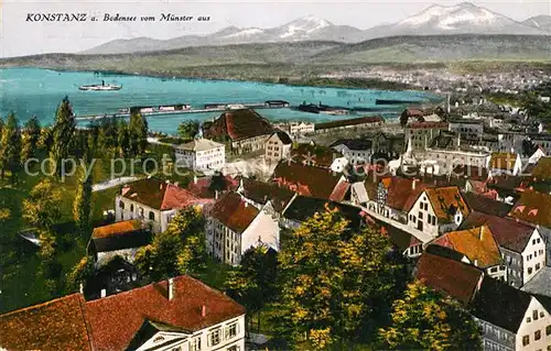 AK / Ansichtskarte Konstanz_Bodensee Stadtpanorama Blick vom Muenster Konstanz_Bodensee