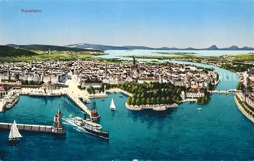 AK / Ansichtskarte Konstanz_Bodensee aus der Vogelperspektive Konstanz_Bodensee